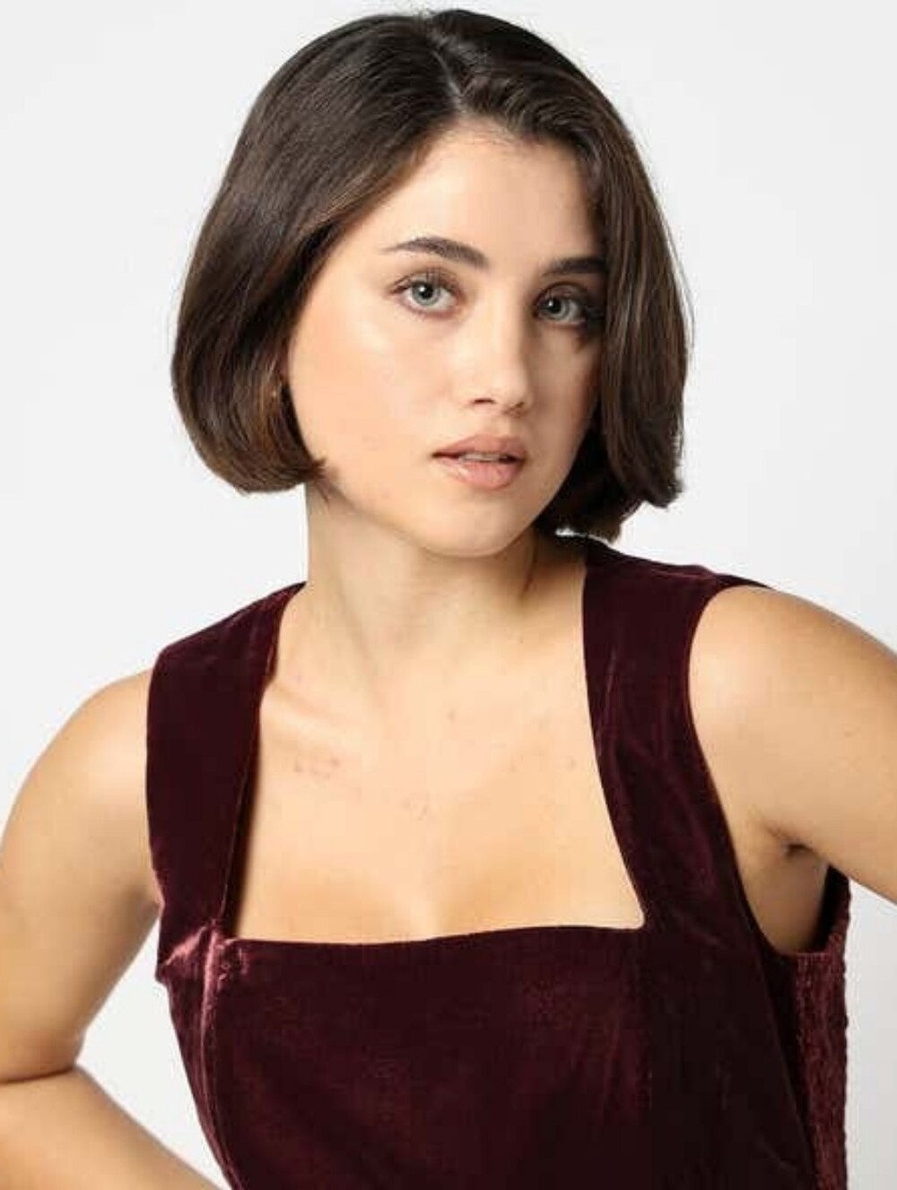 NWT GAP Velvet Square-Neck Cropped Top in Deep Plum Women's Size Medium